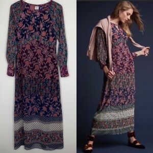 Cabi festive maxi dress patchwork floral size S